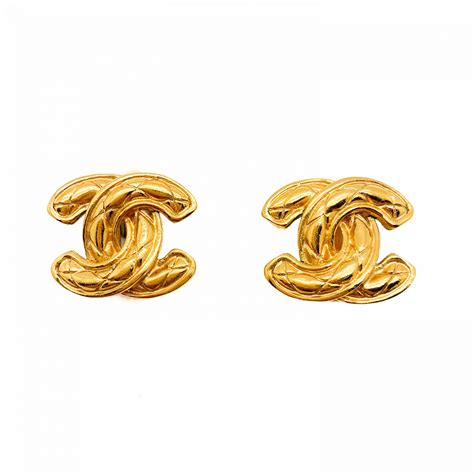 chanel logo earrings uk|chanel style logo earrings.